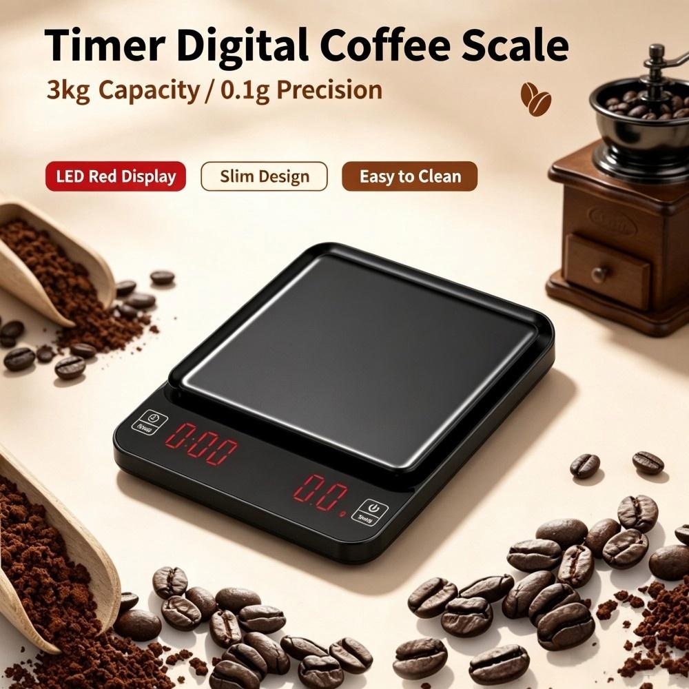 Coffee&Tea House Opinie - 3kg/0.1g 고정밀 디지털 커피 저울, LED