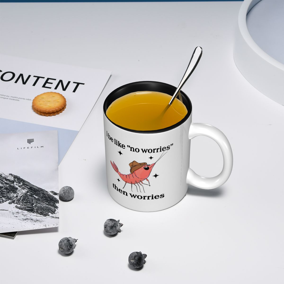 걱정 없이 흐르는 하루를 보내세요 머그컵 재미있는 세라 - Coffee Tea Like 리뷰 및 가격