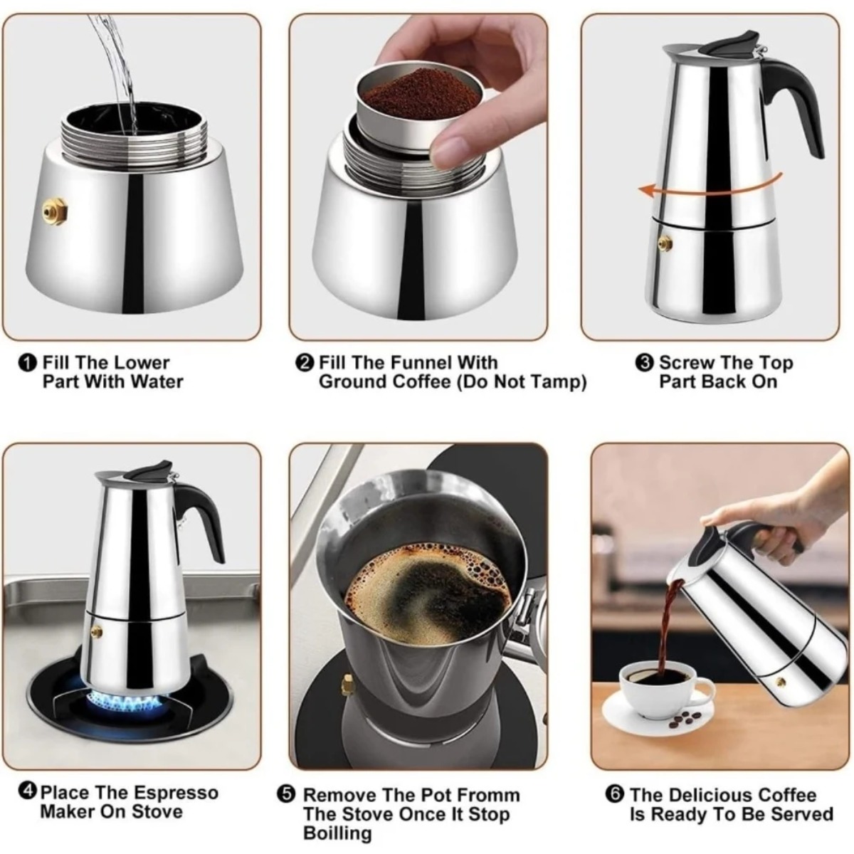 휴대용 모카 커피포트 스테인리스 스틸 에스프레소 메이커 - Coffee Tea Pots 리뷰 및 가격