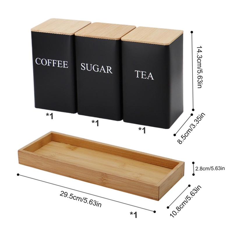 3종 세트 차 커피 설탕 보관 용기 세트(트레이 포함) - Coffee Tea Jar Set 리뷰 및 가격