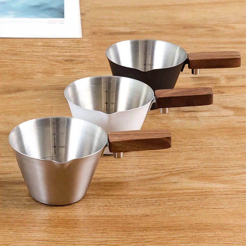스케일이있는 120ML 에스프레소 측정 컵 나무 손잡이 - Coffee Bean Scale 리뷰 및 가격