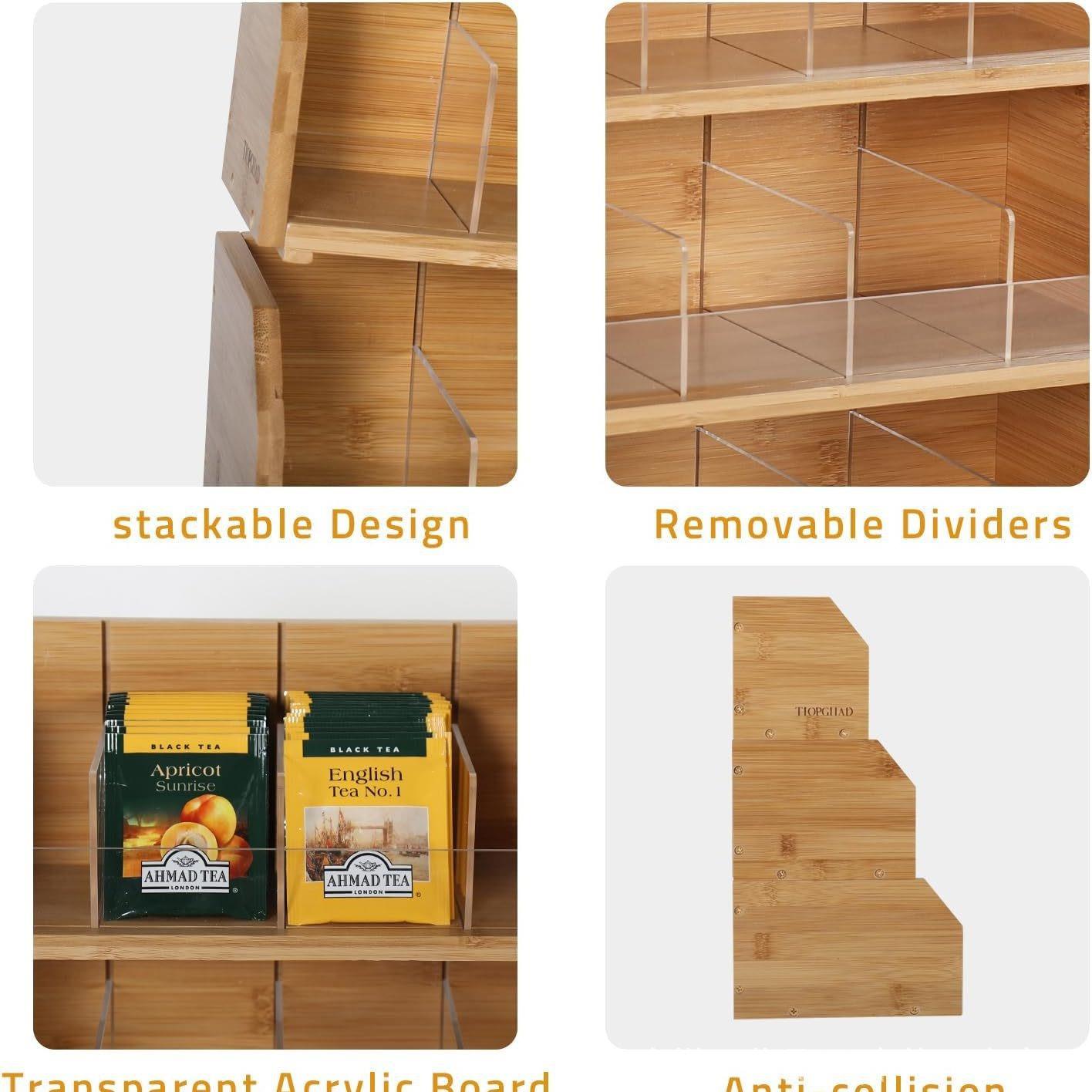 대나무 티백 보관함 3단 커피백 진열대 커피 스테이션  - Coffee Tea Organizer 리뷰 및 가격