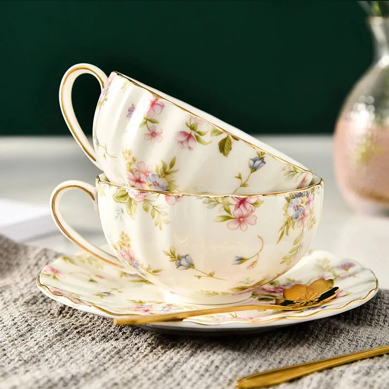 3개/세트 전원풍 꽃무늬 차 세트 세라믹 커피잔 세트  - Coffee Tea Spoon 리뷰 및 가격