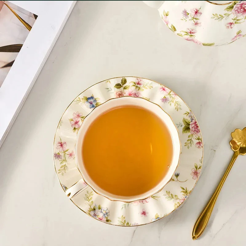 3개/세트 전원풍 꽃무늬 차 세트 세라믹 커피잔 세트  - Coffee Tea Spoon 리뷰 및 가격
