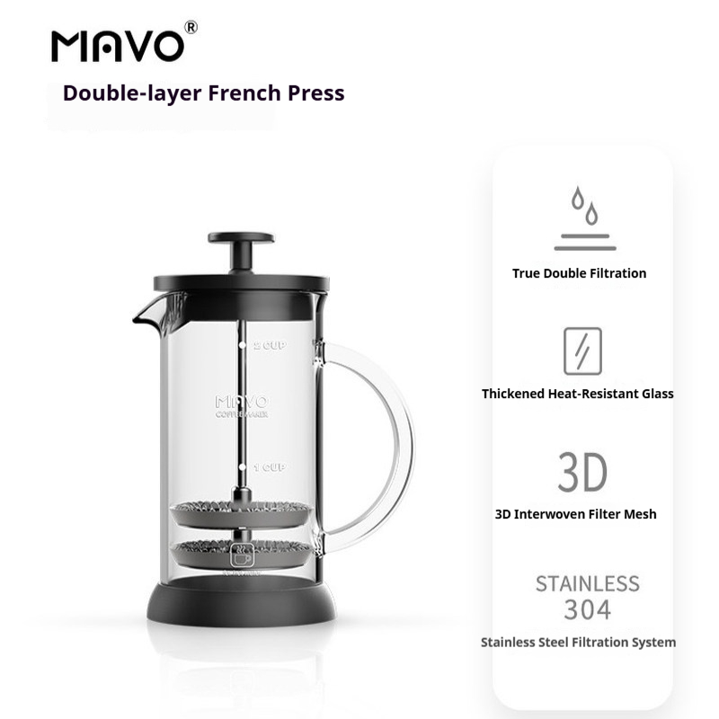 MAVO 프렌치 프레스 커피 메이커 이중 메쉬 필터 2 - Coffee Tea Pots 리뷰 및 가격