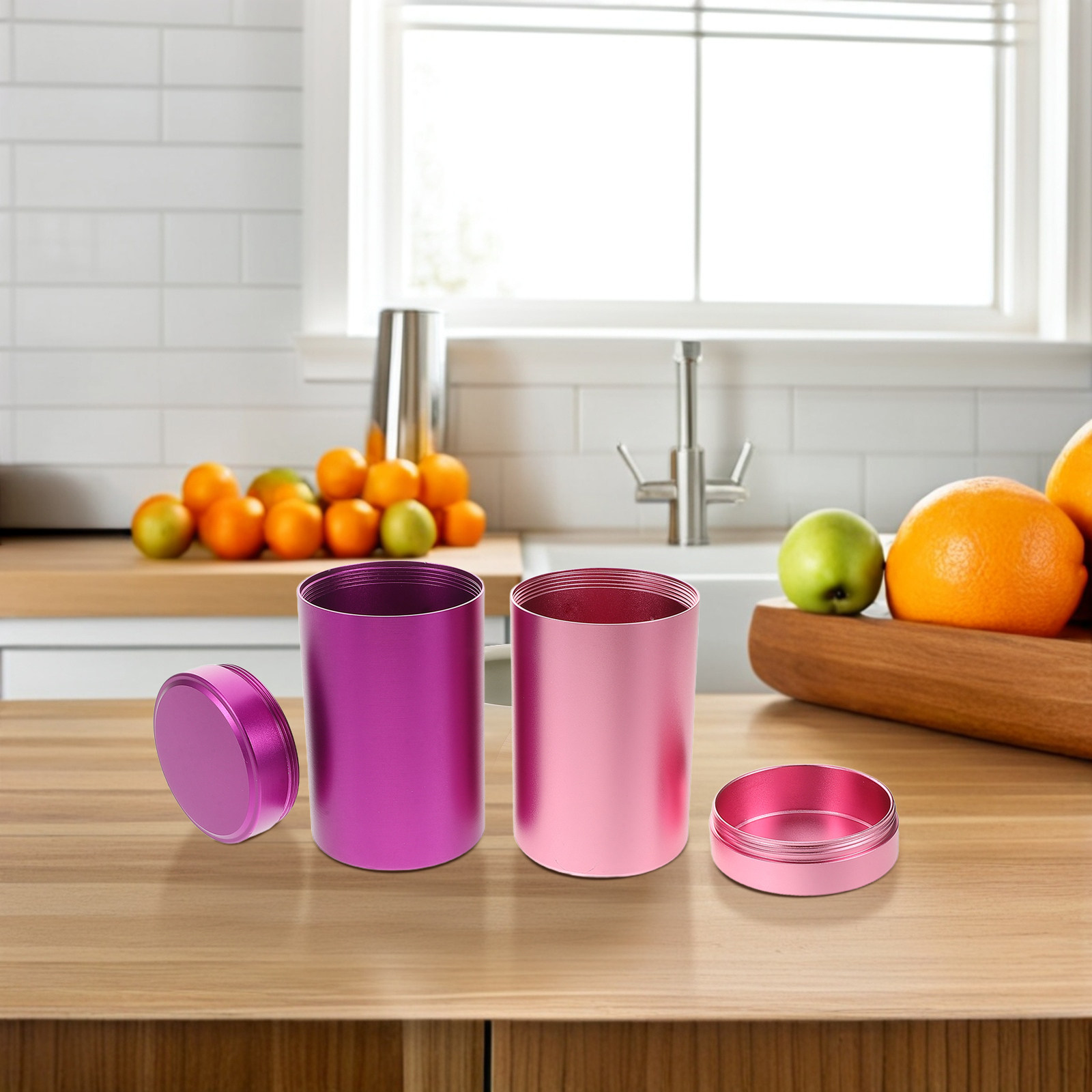 2Pcs 알루미늄 합금 휴대용 저장 용기 여행용 차 커 - Coffee Tea Jar Set 리뷰 및 가격
